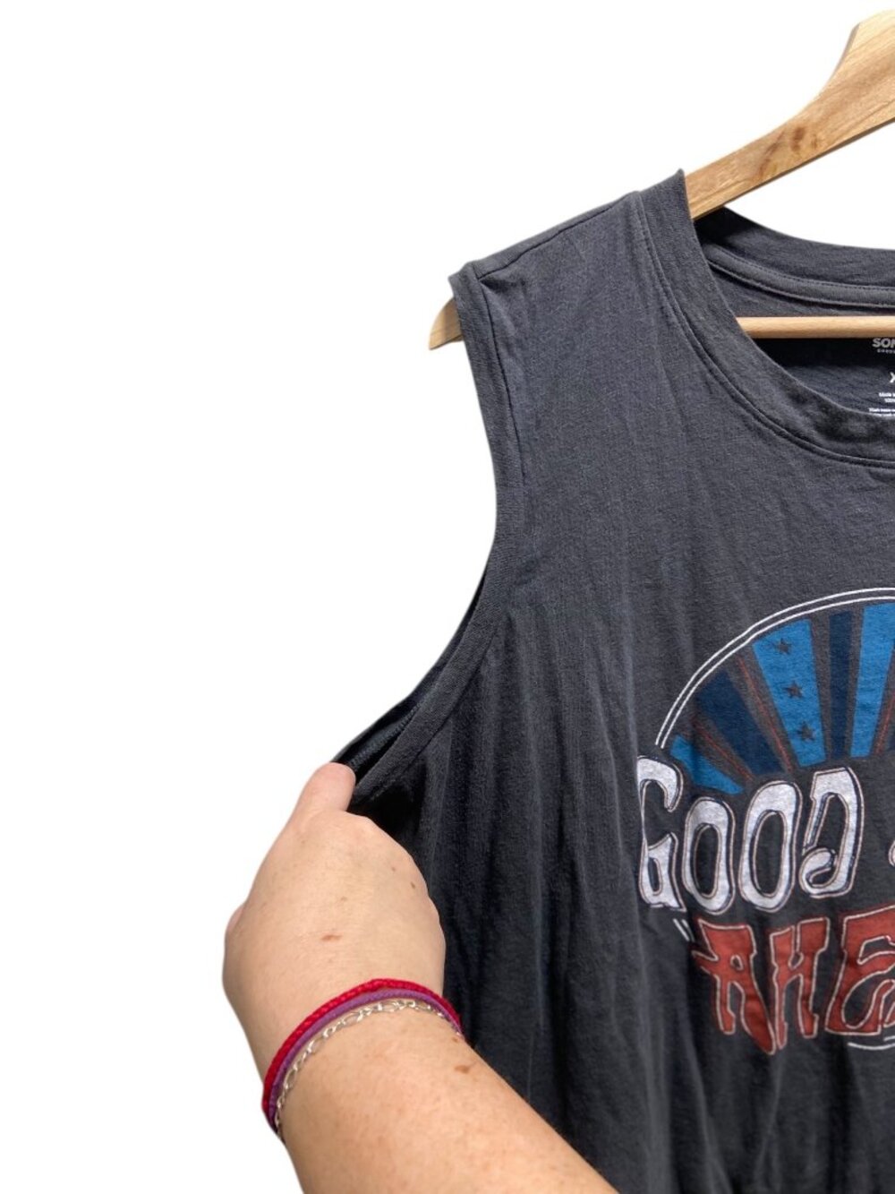 Sonoma Good Days Ahead Tank Top Gray Size XL Festival Hippie Boho Summer Coastal - Picture 7 of 10